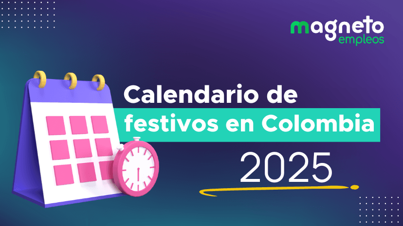Calendario 2025 con días festivos en Colombia